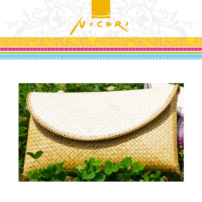 A clutch bag that suits the sun. Made in Indonesia