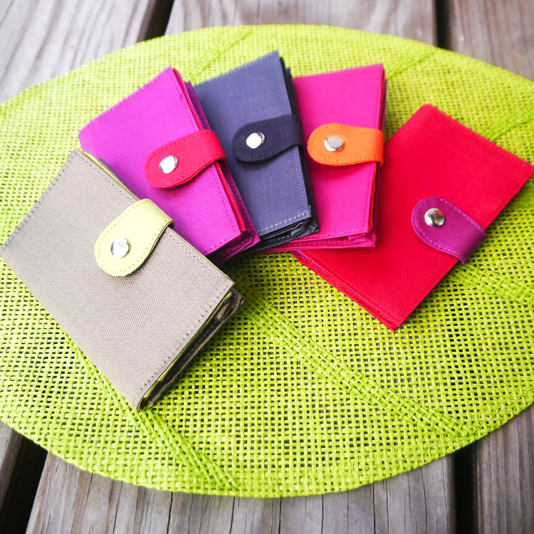 Business card holder (purple & red) with a difference in the first meeting, made by ARTISANS ANGKOR