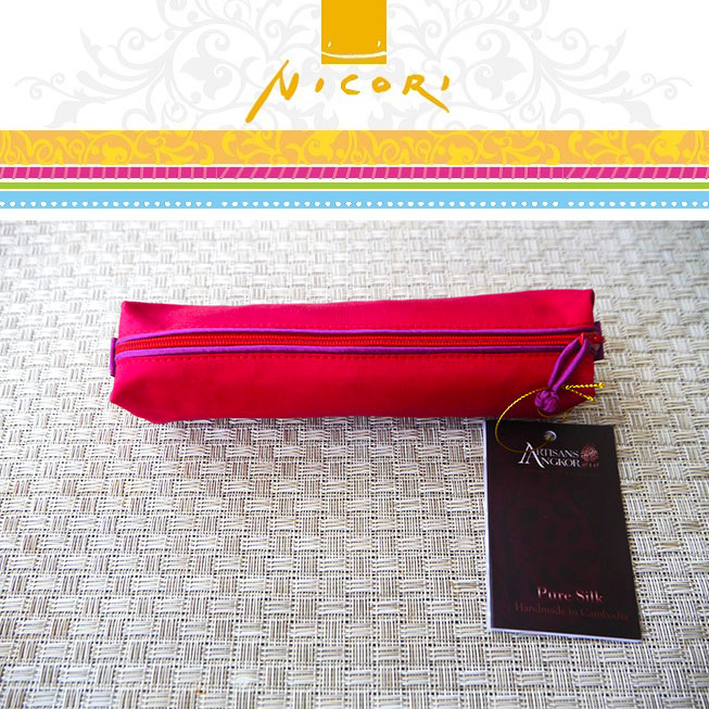 Your beautiful make-up brush case, red, made by ARTISANS ANGKOR